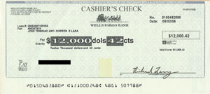 Cashier's Check Example